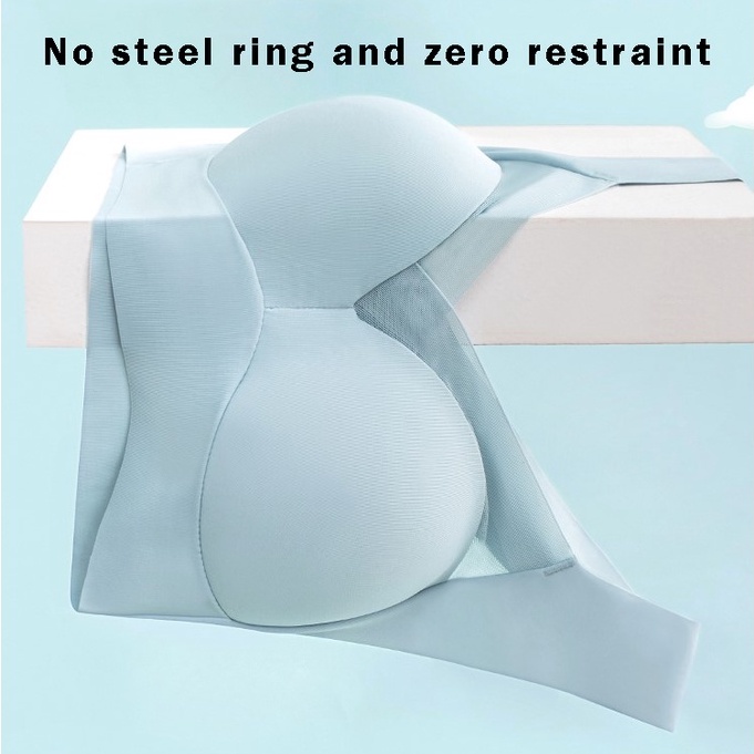 Áo Ngực Thể Thao Không Gọng Vải Lụa Lạnh Mỏng Cúp Ngực Cố Định Phong Cách Mới