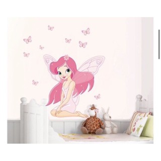 Decal dán tường - giấy dán tường thiên thần hồng