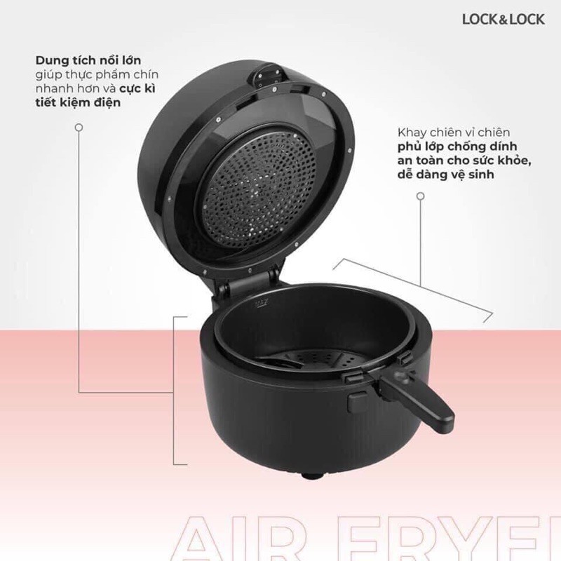 Nồi chiên không dầu Lock & Lock 6,5l cơ EJP586 công nghệ inverter