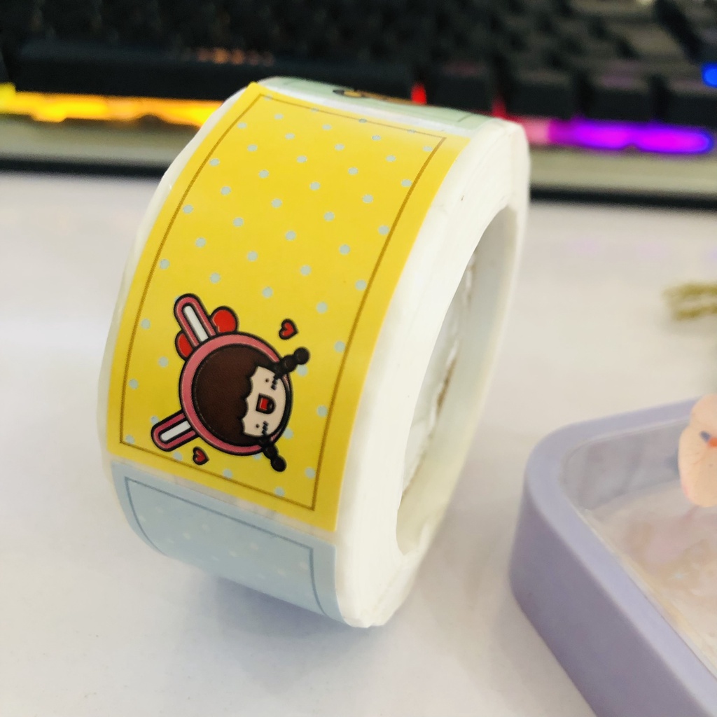 10- 250 nhãn dán Sticker cảm ơn, động vật hình chữ nhật dành cho shop bán hàng. Chỉ việc gỡ ra dán.