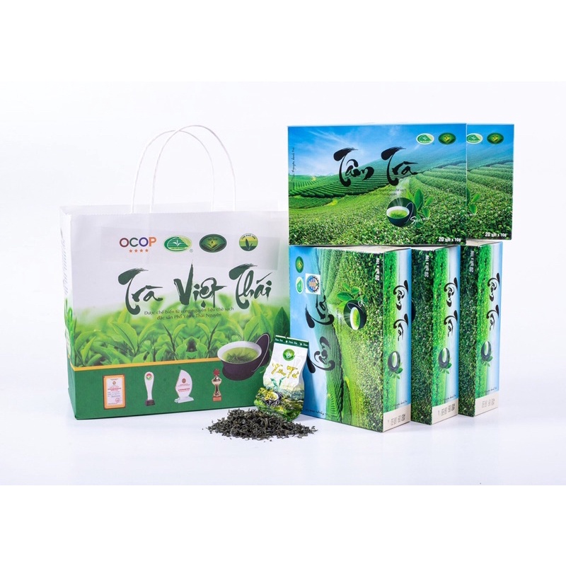 Tâm trà - Trà Việt Thái (Hộp giấy 200gr gồm 20 gói nhỏ bên trong, mỗi gói 10gr)