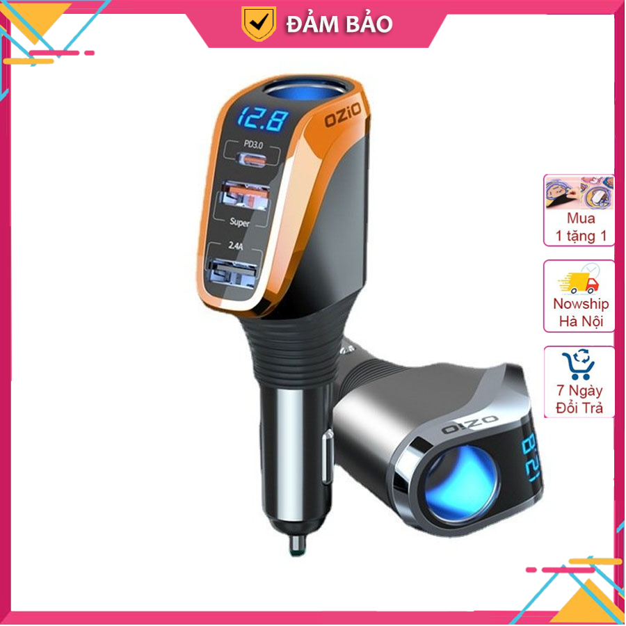 Tẩu sạc ô tô công nghệ mới chính hãng Ozio, Củ sạc trên ô tô chip thông minh an toàn