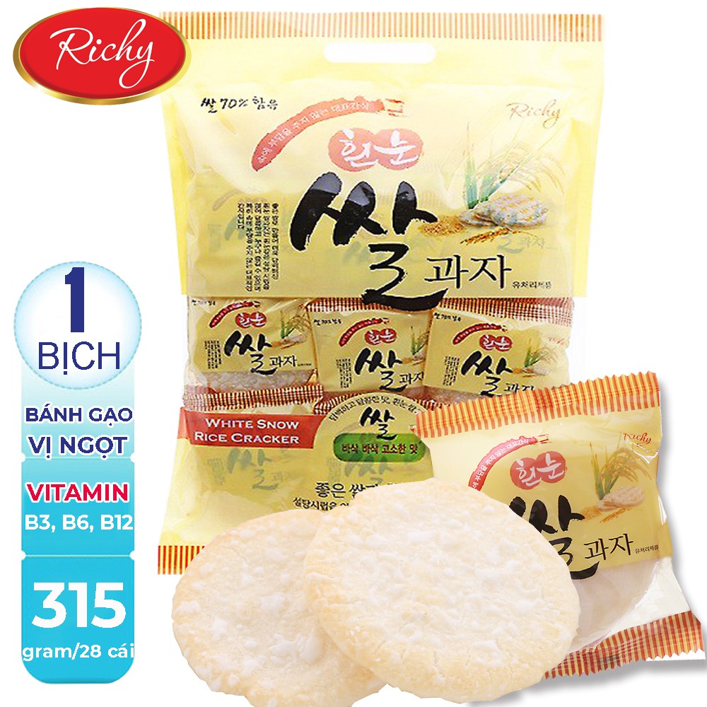 01 Bịch x 28 cái (315gr) Bánh gạo Hàn Quốc vị ngọt Richy (Date:12 tháng)