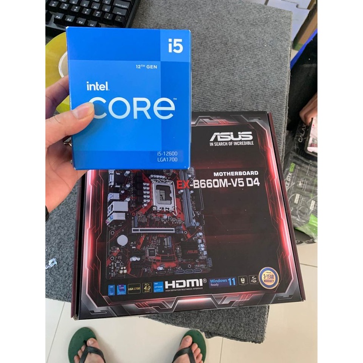 10 Combo cho AE dựng case - Mainboard ASUS B660M-V5 D4 - CPU CORE I5 12600 New box