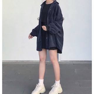 ÁO KHOÁC SƠ MI GÂN UNISEX (ẢNH THẬT)