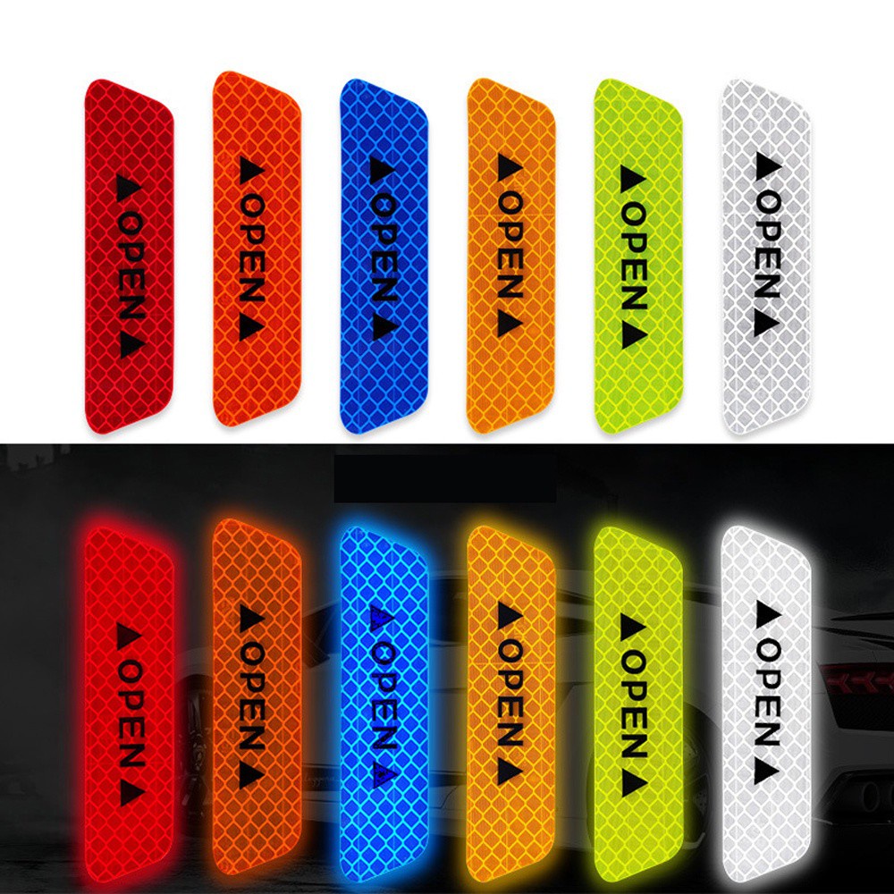 Bộ 4 miếng dán phản quang cảnh báo tiện lợi cho xe hơi