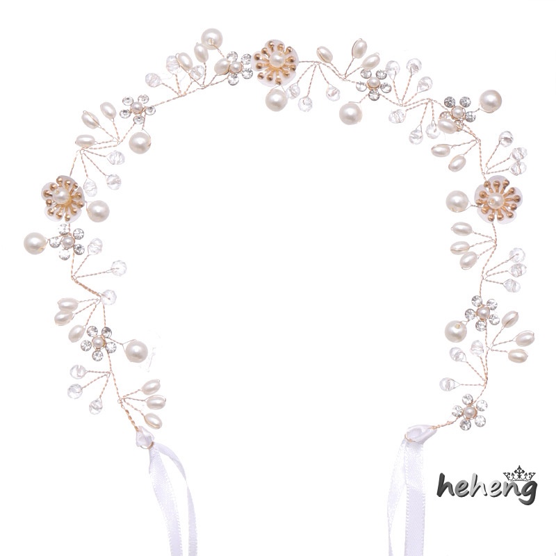 Băng Đô Cài Tóc Đính Đá Và Ngọc Trai Nhân Tạo Lấp Lánh Thời Trang Mới Cho Cô Dâu