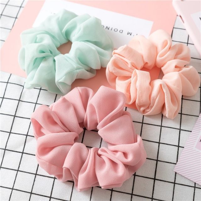 [Mã FAGOGO giảm 12% đơn 99K] _Dây cột tóc scrunchies vải chiffon siêu xinh nhiều màu | BigBuy360 - bigbuy360.vn