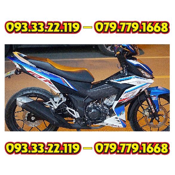 Tem Rời Winner V1 Dán Xe Xanh Trắng - Tem 3 Lớp Chuẩn Không Bay Màu