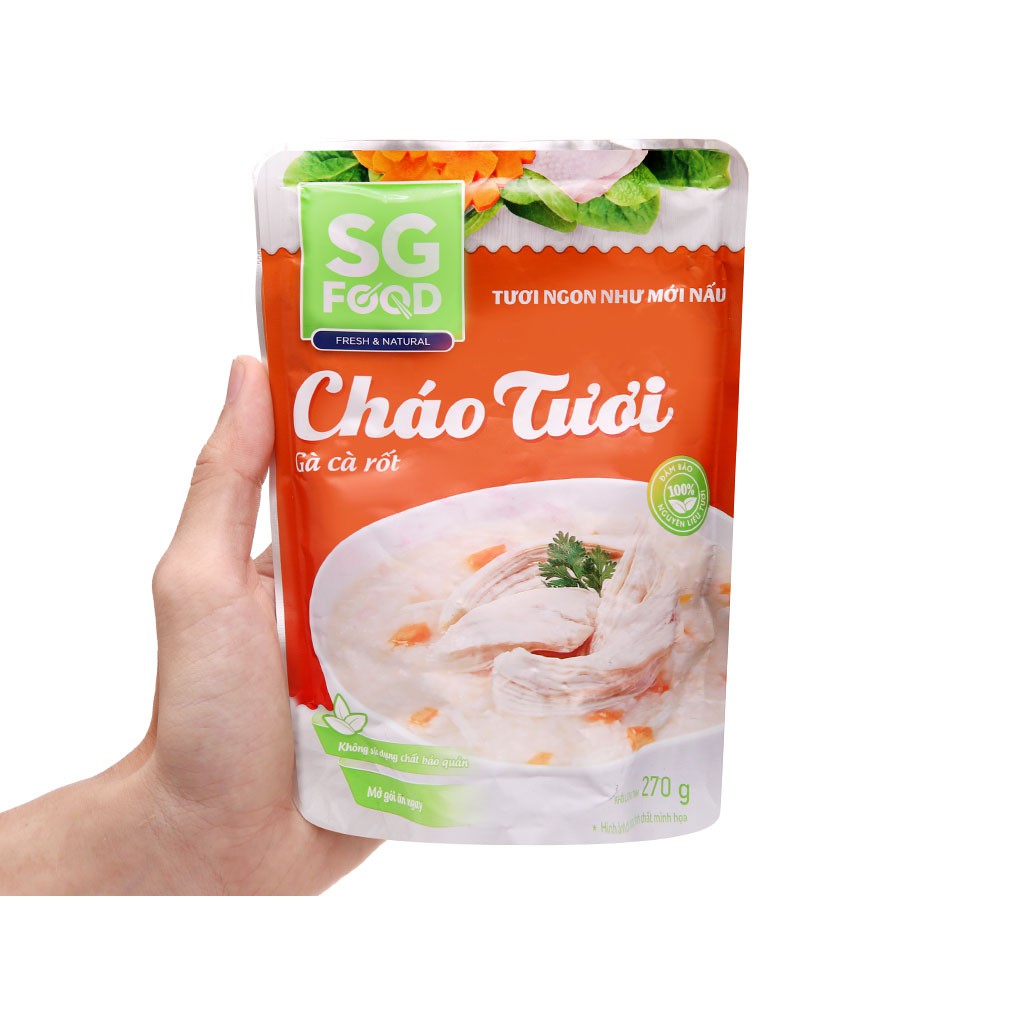 [CHÍNH HÃNG] Cháo Tươi SG Food Fresh & Natural Gà Cà Rốt Gói 270g (Tươi ngon như mới nấu)