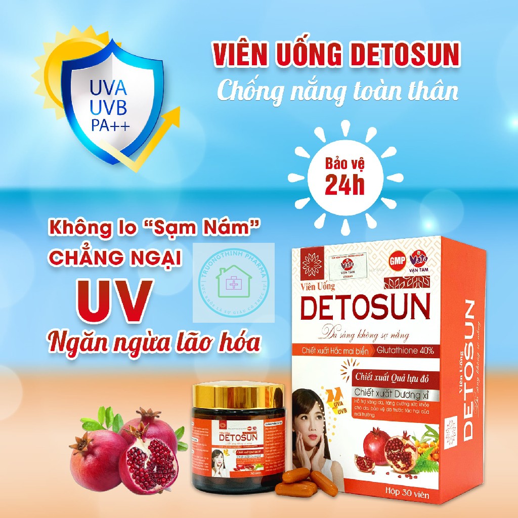 VIÊN UỐNG CHỐNG NẮNG DETOSUN | Thế Giới Skin Care