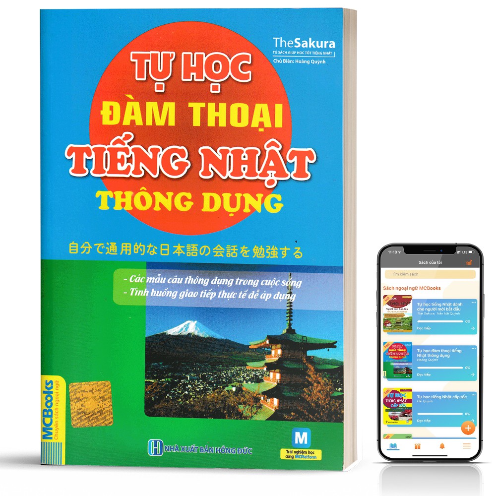 Sách - Tự Học Đàm Thoại Tiếng Nhật Thông Dụng Bản 2 Màu Cho Người Mới Bắt Đầu - Học Kèm App Online