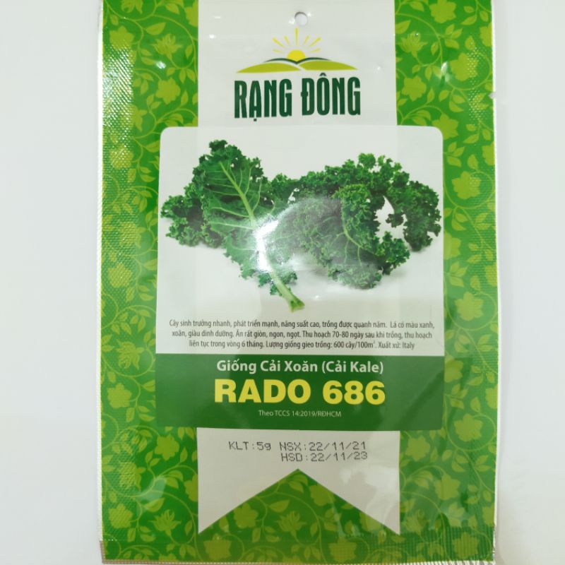 HẠT GIỐNG CẢI XOĂN KALE gói 2gr hoặc 5gr