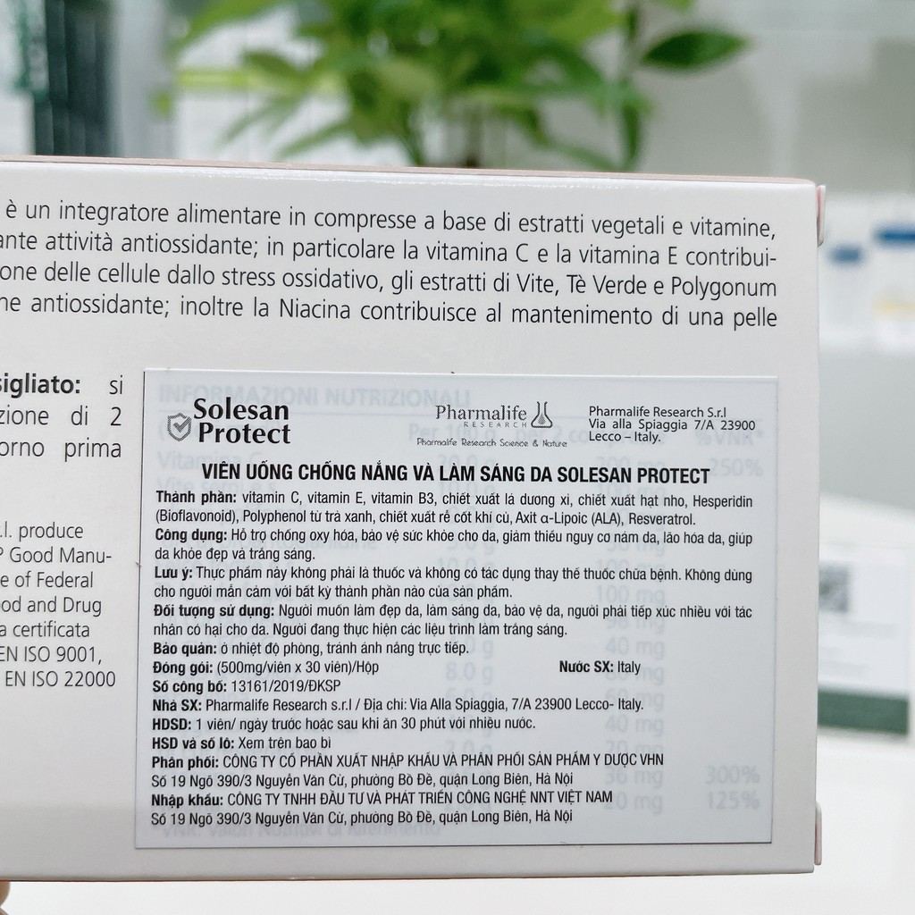 [CHÍNH HÃNG - FREESHIP] Viên uống chống nắng và làm sáng da Solesan Protect Pharmalife | Thế Giới Skin Care