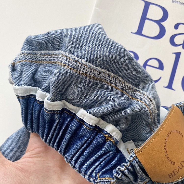 Quần Jean dáng suông wax màu nhạt tag da cho bé Q872 [FORM TO 0.5 SIZE, CHỌN SIZE THEO CHIỀU CAO]