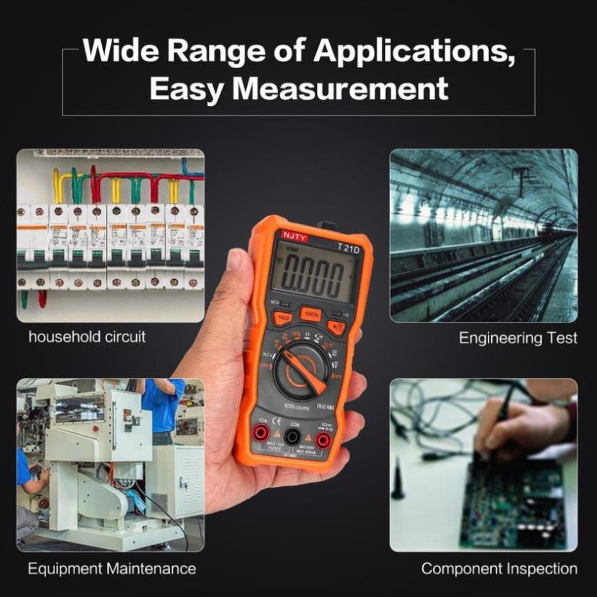 Đồng hồ đo điện vạn năng kỹ thuật số NJTY T21D DC/AC chuyên dụng