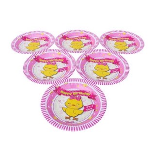 (Set 6 cái) Set dĩa mẫu bé gái trang trí sinh nhật, party, đầy tháng, thôi nôi, sự kiện…
