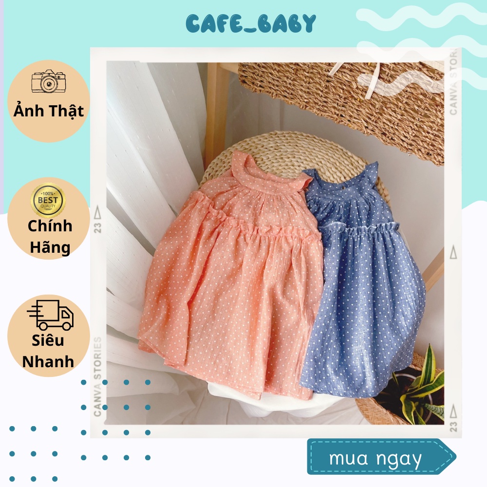 Váy đũi bé gái 10 đến 20 kg vải đũi - đầm bé gái mặc hè CAFE_BABY046