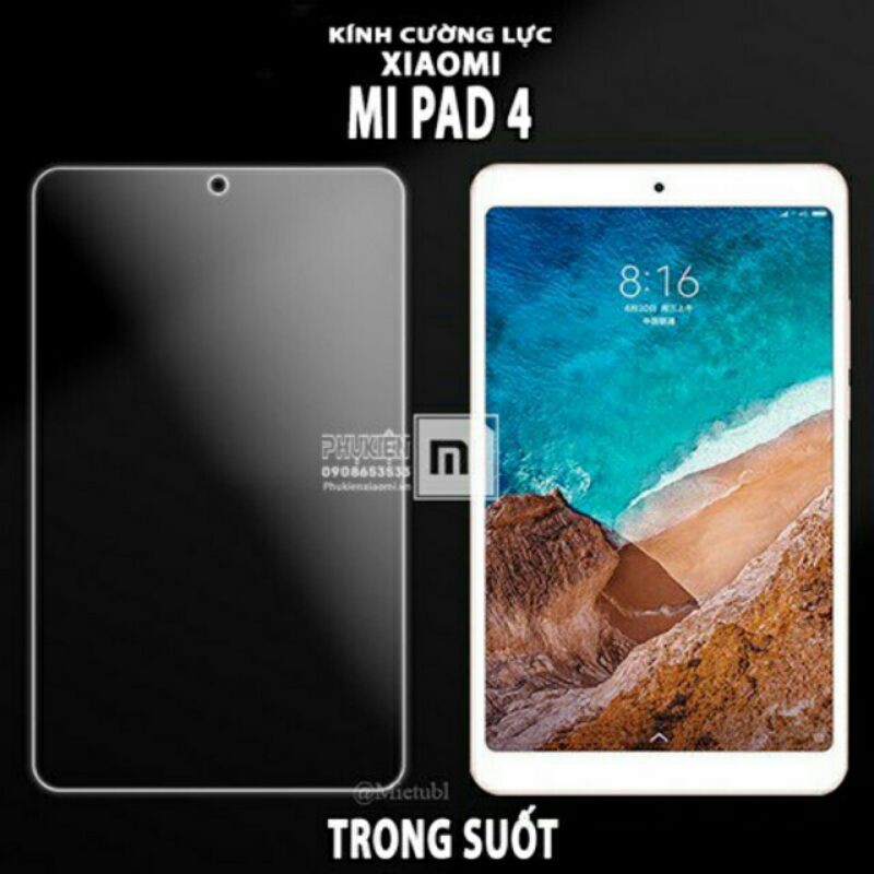 Kính cường lực Xiaomi Mipad 4 trong suốt