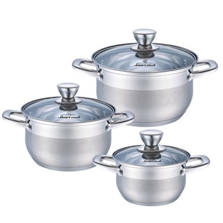Bộ Nồi Inox Elmich-Smartcook  3 Móm Size 16cm, 20cm, 24cm, Nhập Khẩu: C.H Séc, EL-3337