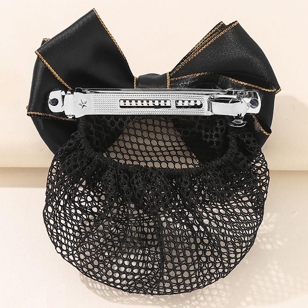 Kẹp Tóc Nơ Phối Lưới Phong Cách Vintage Cho Nữ