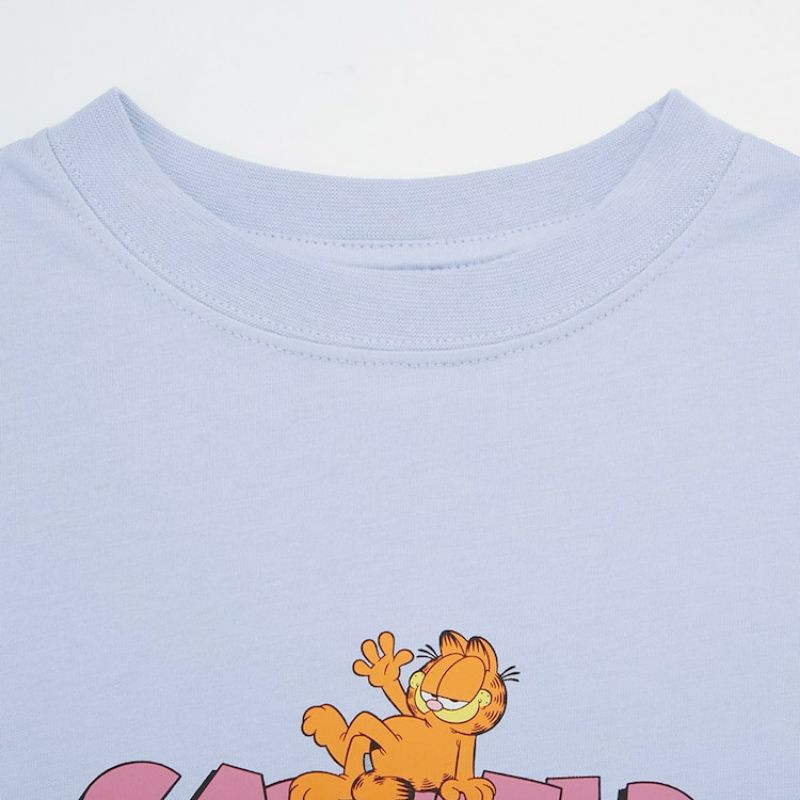 Áo phông ngắn tay bé gái mèo Garfield xinh xắn của GU - Nhật