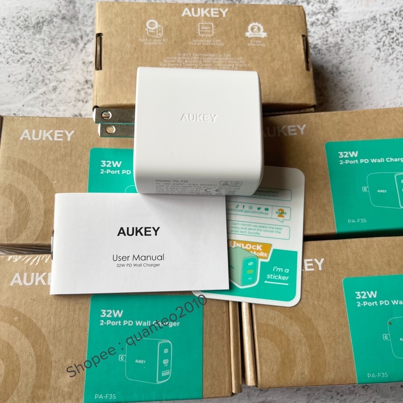 Củ Sạc Aukey PA-F3S 32W/Aukey PA-D3 60W 1A1C