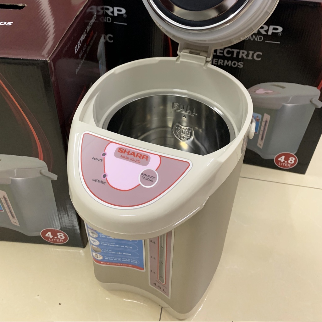 Bình thủy điện phích điện Sharp 4.8L KS-239, Hàng Chính Hãng,  Bảo Hành 12 tháng