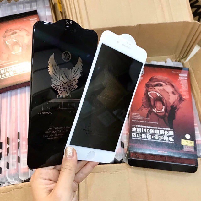 Kính Cường Lực 4D Kingkong Chống Nhìn Trộm Iphone 12 / 12 Pro Max / 7P / 8P / X / XS / Xs Max / 11 / 11 Pro / PRO MAX