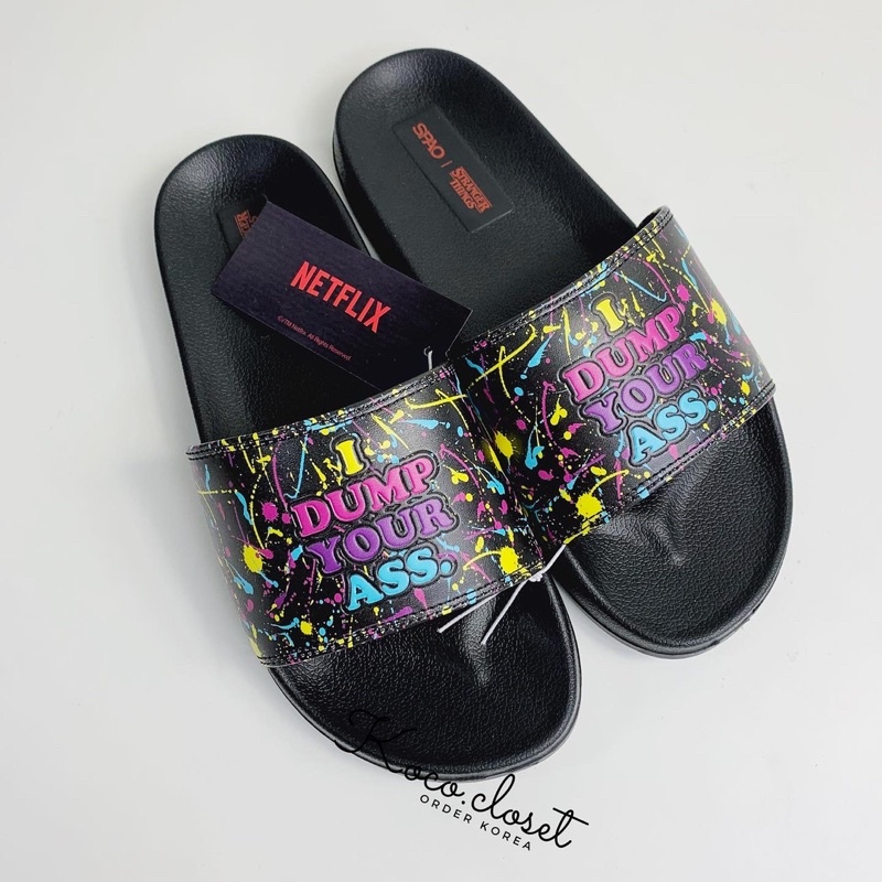 DÉP SPAO NETFLIX HỌA TIẾT PHIM STRANGER THINGS SLIPPER