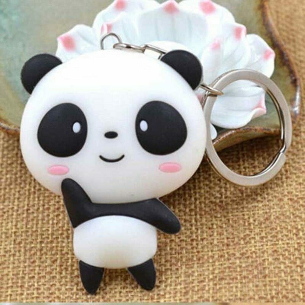 Móc khóa mặt hình gấu trúc bằng Silicon đáng yêu