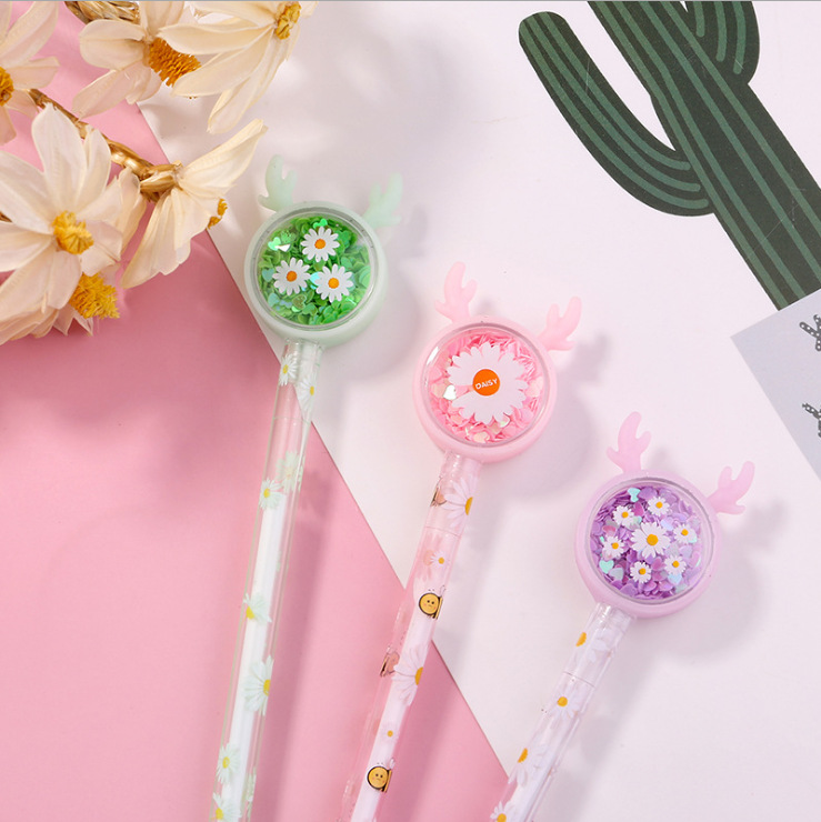 Bút mực gel mini trang trí sừng hươu dễ thương sáng tạo cho học sinh