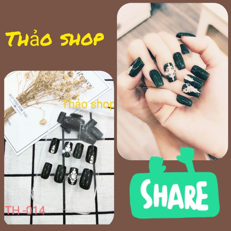 Bộ nail box 24 móng thiết kế đính đá cao cấp tặng kèm keo dán các mẫu 1-20