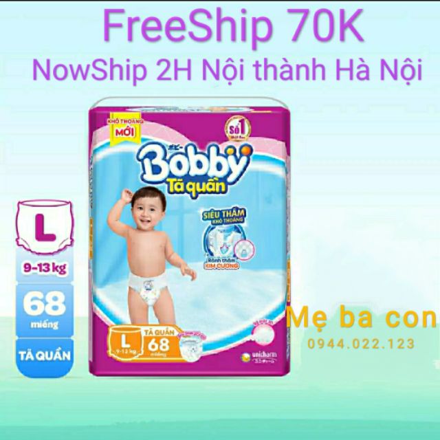 (CHỌN QUÀ) TÃ QUẦN BOBBY JUMBO M76,L68,XL62,XXL56 MỚI