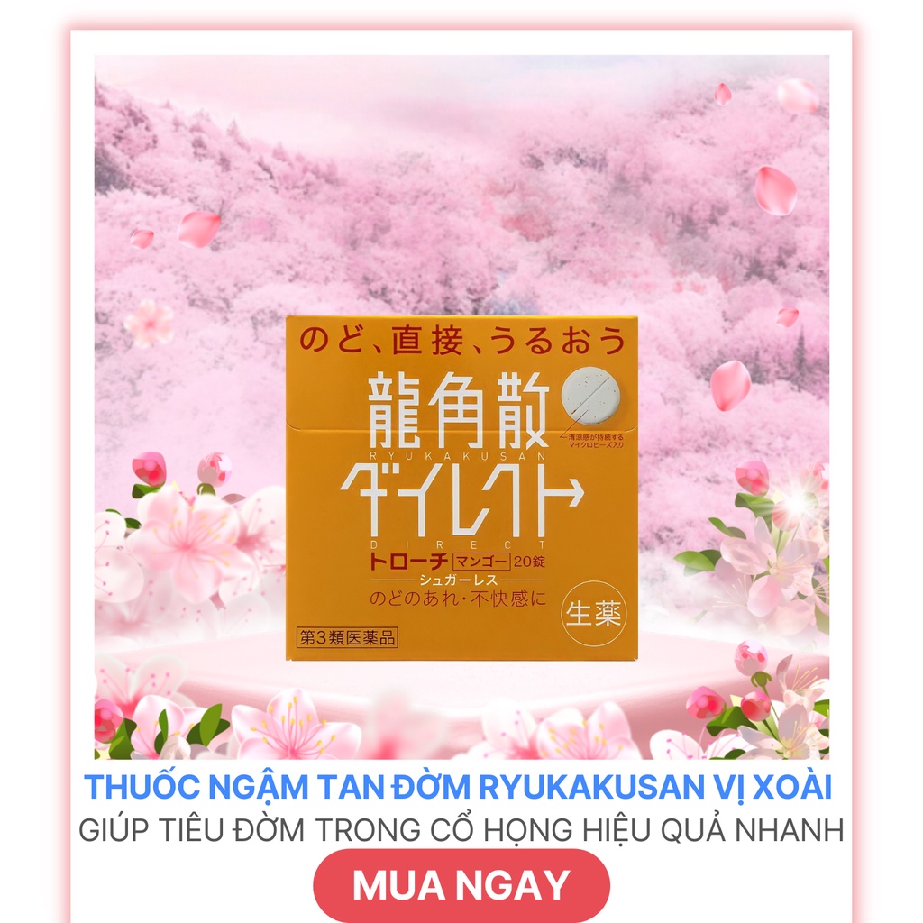 Viên ngậm tan đờm Ryukakusan vị xoài