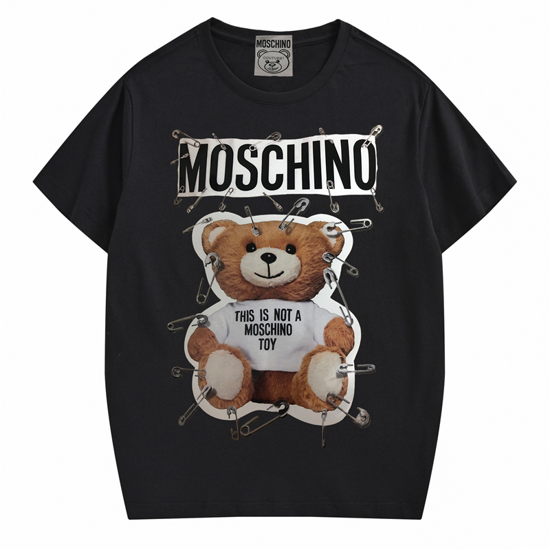 Áo thun Moschino tay ngắn in họa tiết gấu teddy đáng yêu thời trang dành cho các cặp đôi