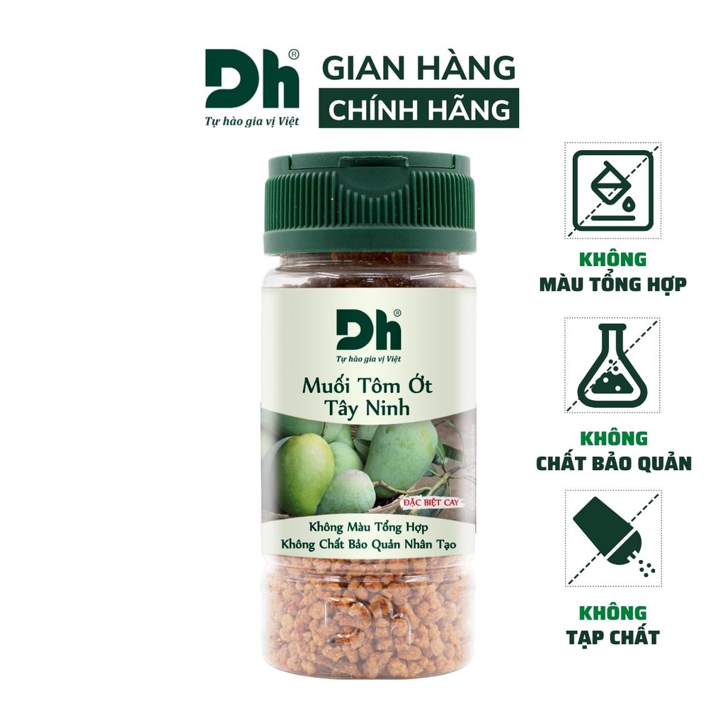 Muối tôm ớt Tây Ninh DH Foods đặc biệt cay thơm ngon gia vị chấm hoa quả 60/120gr - DHMTN51