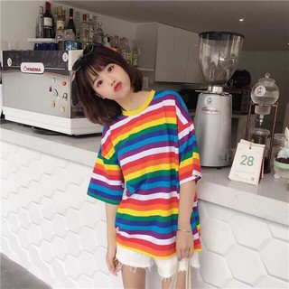 HỖ TRỢ SHIP - ÁO THUN CẦU VỒNG NỮ OVERSIZE