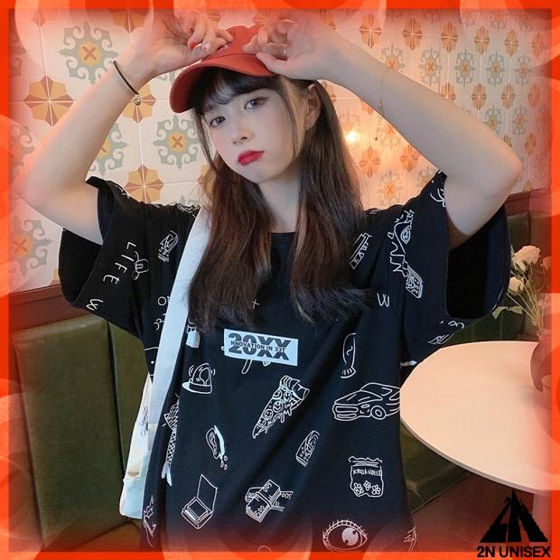 [ Có Ảnh Thật ] Áo thun tay lỡ form rộng - phông nam nữ oversize - T shirt 20xx b - 2N Unisex