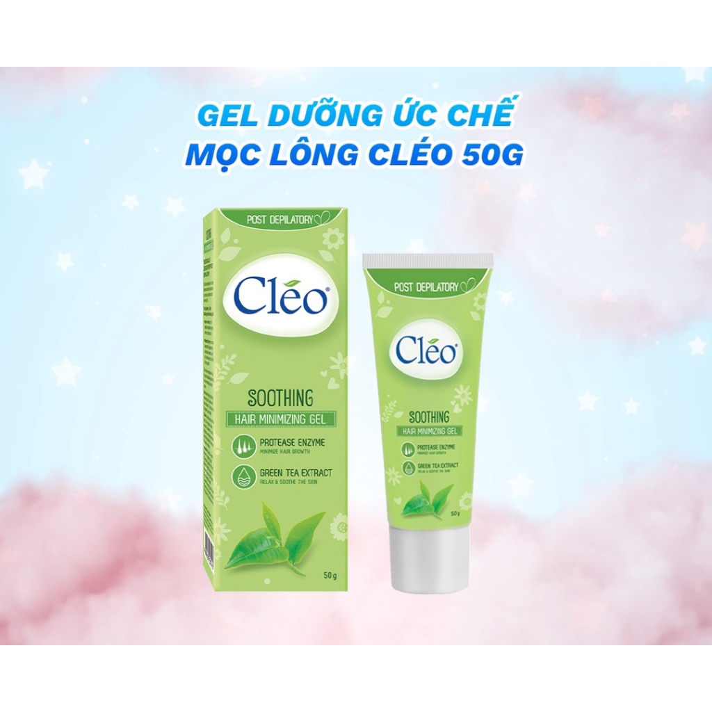 Bộ đôi Kem tẩy lông Cléo cho da thường 50g và Gel dịu da Cléo giúp chậm mọc lông 50g