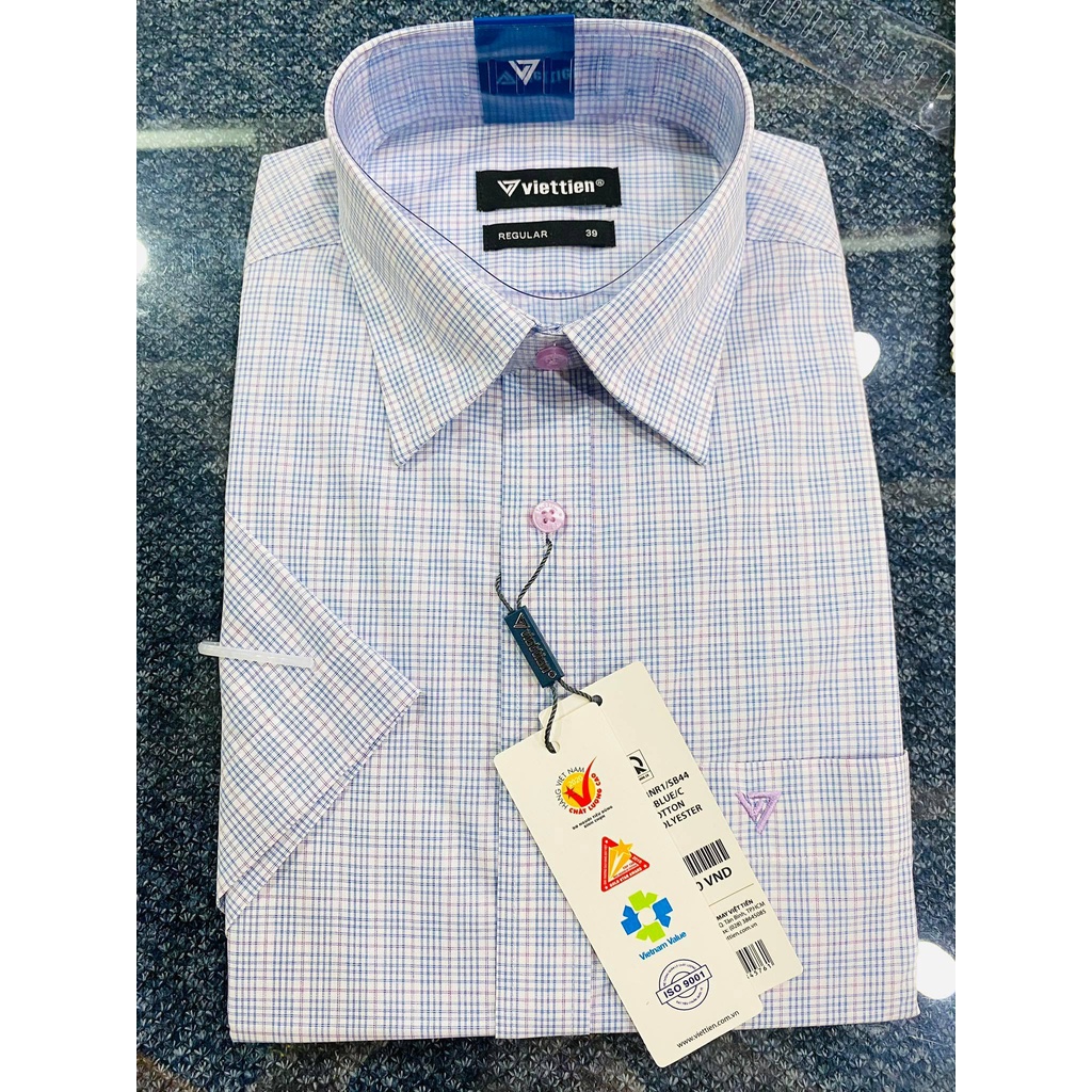 ÁO SƠ MI NAM VIỆT TIẾN 💕 FREESHIP💕 MẪU MỚI 100%  NGẮN TAY, VẠT BẦU, SIÊU MỀM , SIÊU MÁT