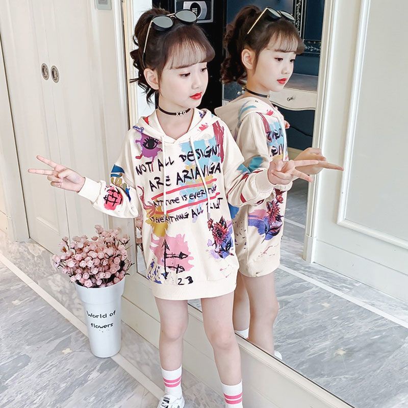 Áo hoodie dài tay độc đáo thời trang xuân thu cho bé gái 2021