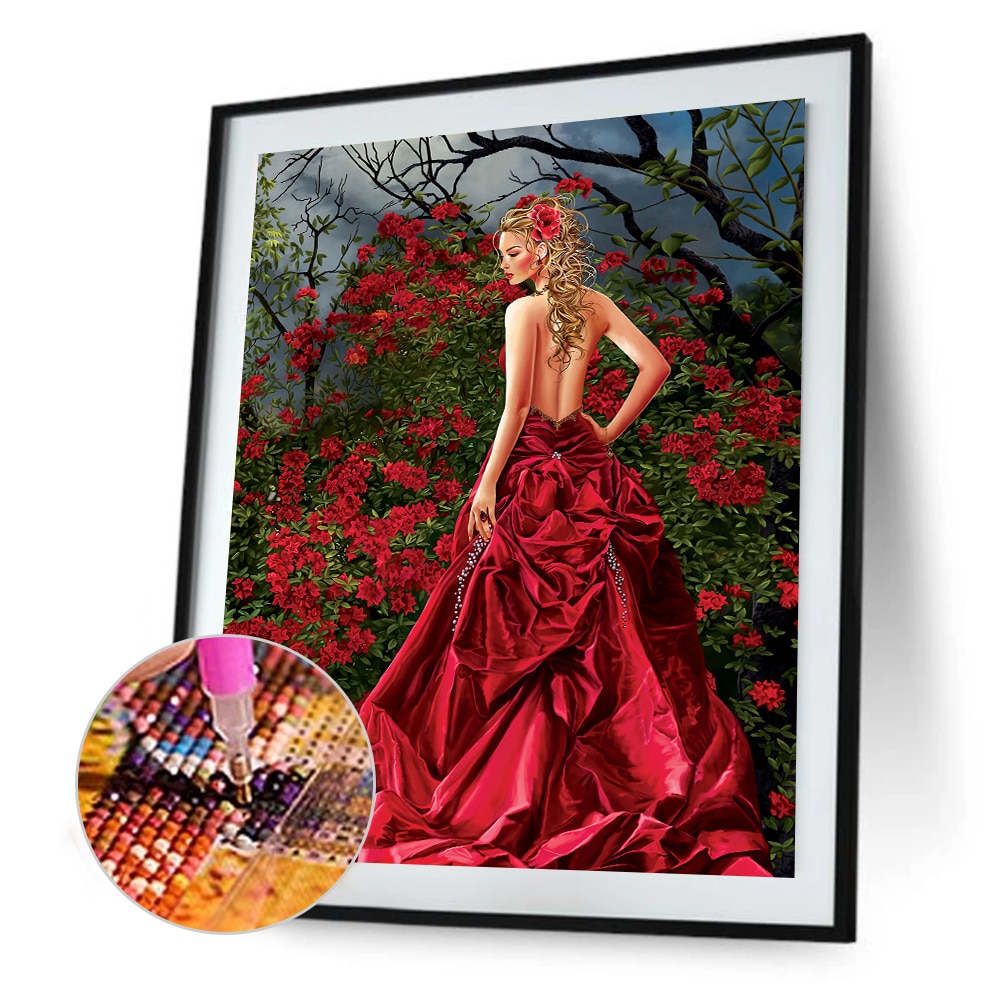 Bộ tranh đính đá tự làm 5D cỡ 30x40cm trang trí nhà cửa DIY