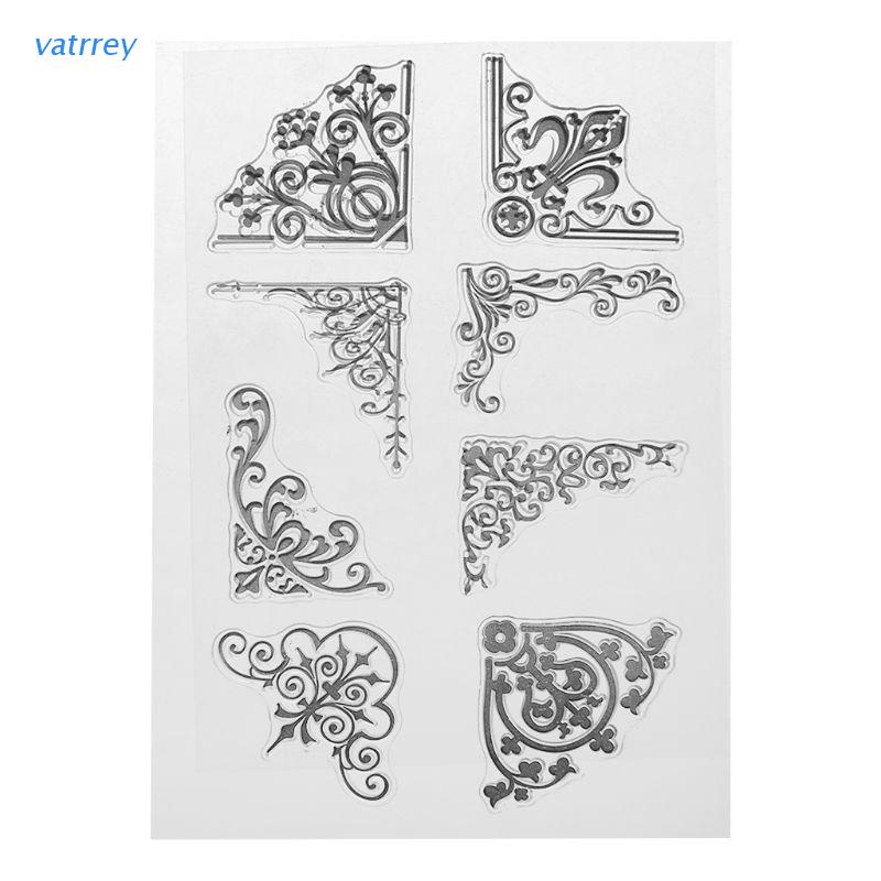 Con dấu silicone trong suốt dập nổi họa tiết trang trí sổ tay/album DIY