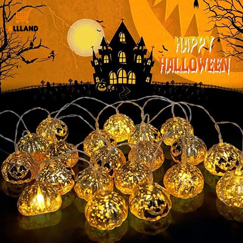 Dây Đèn LED Hình Đầu Lâu Bí Ngô Trang Trí Halloween