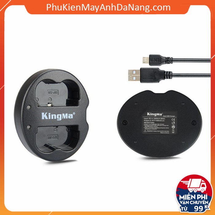 Sạc đôi 2 pin KingMa cho pin Canon BP-511a