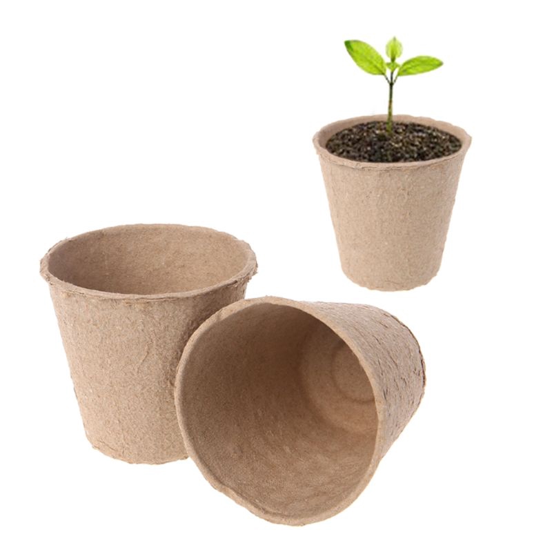 TO-GD 50Pcs 2.4\Paper Pot Plant Starters Seedling Herb Seed Nursery Cup Kit Eco-Friendly Home Cultivation