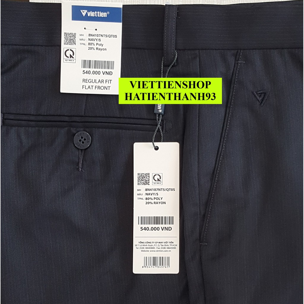 (4107 QTRF) QUẦN TÂY VIỆT TIẾN KHÔNG LY (ÔM VỪA - REGULAR FIT)
