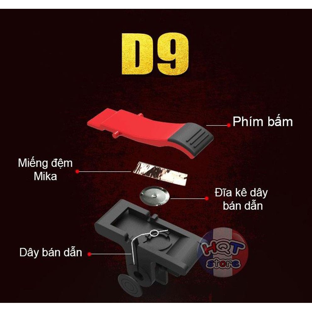 Bộ 2 Nút Bấm Chơi Game D9 Cao Cấp - Chơi Pubg, Ros, Free Fire, Knight Out Dạng Móng Gà Bản Nâng Cấp Của Nút Bấm C9