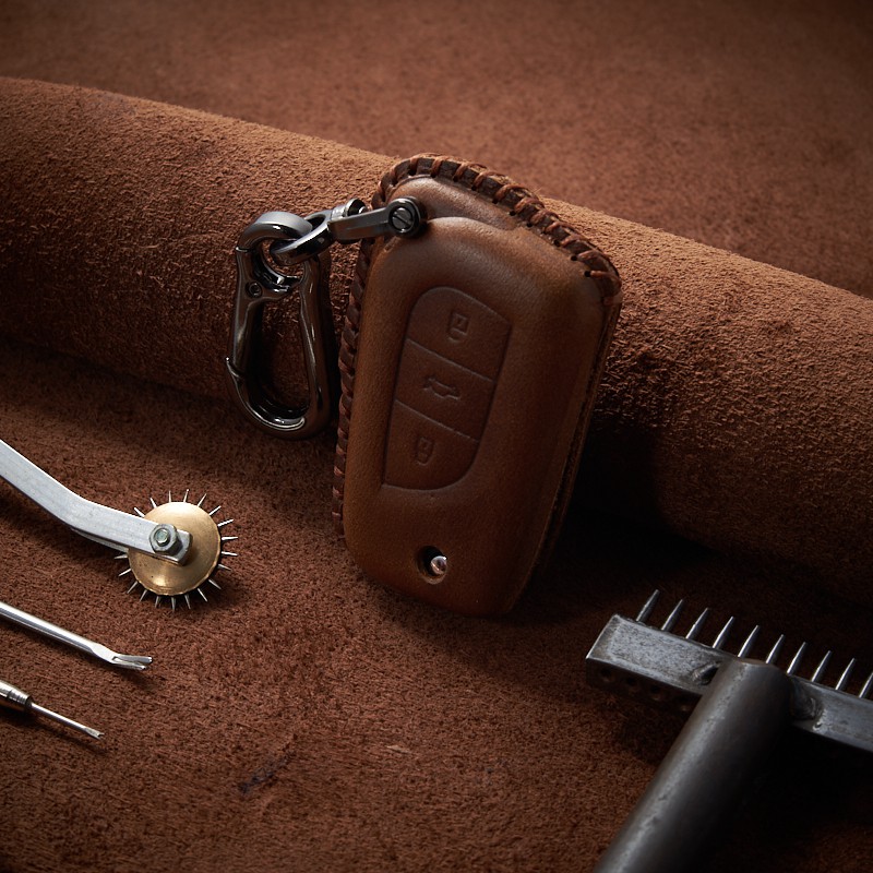 Bao Da Chìa Khóa Ô Tô Handmade Toyota Colora Altis 2015 / Innova 2019 Da Bò opkey